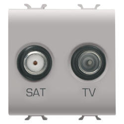 Gewiss Priza TV+SAT 2M Gewiss Chorus bej satinat MAT GW13383 (GW13383)