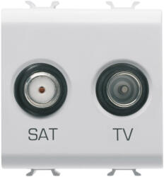Gewiss Priza TV+SAT 2M Gewiss Chorus alb satinat MAT GW15383 (GW15383)