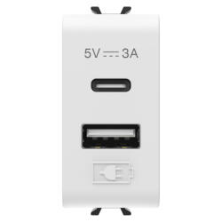 Gewiss Priza USB tip A+C 1M 5V Gewiss Chorus alb satinat MAT GW15449 (GW15449)