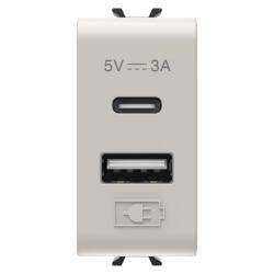 Gewiss Priza USB tip A+C 1M 5V Gewiss Chorus bej satinat MAT GW13449 (GW13449)