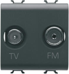 Gewiss Priza TV+FM 2M Gewiss Chorus negru GW12381 (GW12381)