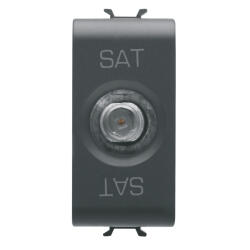 Gewiss Priza TV satelit de trecere TIP F 1M Gewiss Chorus negru GW12372 (GW12372)