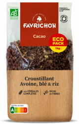 Favrichon Musli crocant BIO cu cereale integrale si cacao, format economic Favrichon 1000g