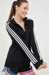 Adidas felső fekete, női, nyomott mintás, kapucnis - fekete XS - answear - 22 990 Ft