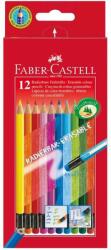 Faber-Castell Háromszögletű színes ceruza 12 db+radír (116612)