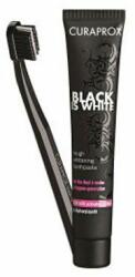 CURAPROX Black is White fogkefe + fogkrém szett (90ml)