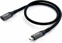 Equip USB-C anya - USB-C apa 3.2 Hosszabbító kábel - Fekete (1m) (128371)