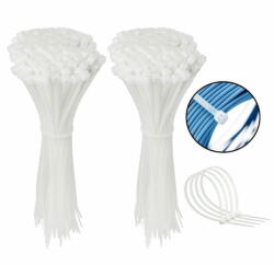 sarcia. eu Poliamid rögzítő szalagok, fehér kábelkötegelők 200x4, 8 mm 200 darab