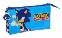 SONICWAVE Penar triplu Sonic Speed 22 x 12 x 3 cm Albastru Infantil