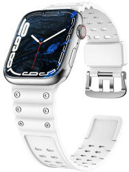 Hurtel Szíj Háromszoros védőszíj Apple Watch SE-hez, 8, 7, 6, 5, 4, 3, 2, 1 (41, 40, 38 mm) karkötő fehér