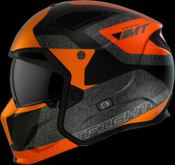 MT Helmets MT Streetfighter SV Totem B4 levehető állú bukósisak fekete-szürke-narancssárga - motozem - 45 880 Ft