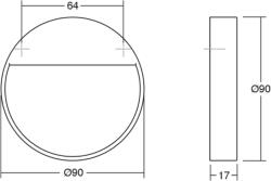  Fogantyú Viefe BAU 64mm, fém, csiszolt arany (0496064Z28)