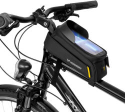 Wozinsky kerékpártáska telefontokkal / 1 l - fekete (WBB25BK)