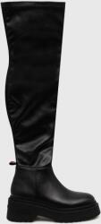 Tommy Jeans csizma TJW OVER THE KNEE BOOTS fekete, női, platformos, EN0EN02254 - fekete Női 38