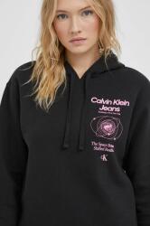 Calvin Klein felső fekete, női, nyomott mintás, kapucnis - fekete S - answear - 41 990 Ft