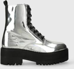 Tommy Jeans bokacsizma TJW FLATFORM ZIP UP METALLIC ezüst, női, platformos, EN0EN02403 - ezüst Női 39