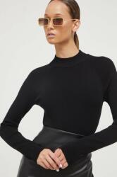 HUGO BOSS pulóver könnyű, női, fekete, félgarbó nyakú - fekete M - answear - 34 990 Ft