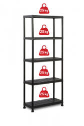 Keter REGÁL PLUS 75/5 műanyag 5 szintes tárolópolc fekete (CZ9509) (CZ9509)