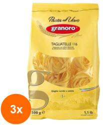 Granoro Set 3 x Paste Tagliatelle Cuib cu Oua Granoro, 500 g