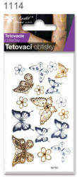  Tetováló matrica 10, 5*6cm, arany/ ezüst pillangók AN1114 (AN1114)