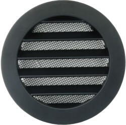 Dalap Fekete Dalap AVD fém szellőzőrács, rovarhálóval és karimával, Ø 250 mm