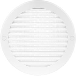 Dalap PVC kerek szellőzőrács karimával és műanyag rovarvédő hálóval Ø 125 mm, fehér (4721)