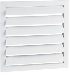 Dalap Műanyag szellőzőrács karima nélkül gravitációs zsaluval 364x364 mm, fehér (7848)