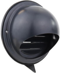 Dalap SUVLAD 200 fekete rozsdamentes acél szellőzőrács fedéllel, hálóval, karimával Ø 200 mm