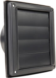 Dalap GM 125 RFND fekete rozsdamentes acél szellőzőrács gravitációs zsaluval, 180x180 mm / Ø 125 mm (99483)