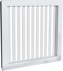 Dalap Fehér színű műanyag szellőzőrács fix zsaluval 392x210 mm (502)