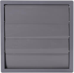Dalap Műanyag szellőzőrács karimával és gravitációs zsaluval 455x455 mm / Ø 400 mm, szürke (8235)