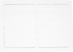 Dalap Műanyag szellőzőrács karima nélkül gravitációs zsaluval 603x424 mm, fehér (137)