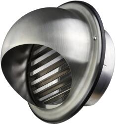 Dalap Rozsdamentes szellőzőrács karimával, tetővel és rovarhálóval Ø 125 mm (99333)