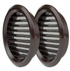Dalap Műanyag kerek szellőzőrács karimával és rovarhálóval Ø 50 mm, barna (2 db) (1458)