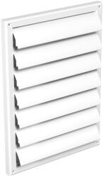 Dalap Műanyag szellőzőrács karima nélkül, gravitációs zsaluval 211x299 mm, fehér (3191)