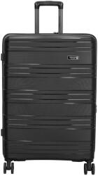 Dugros Valencia fekete 4 kerekű bővíthető nagy bőrönd (21132001-L)