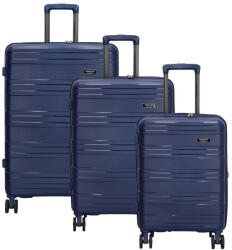 Dugros Valencia kék 4 kerekű 3 részes bőrönd szett (21132002)