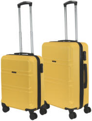 Benzi Simple sárga 4 kerekű 2 részes bőrönd szett (BZ5739-S-M-sarga)