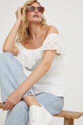 ANSWEAR bluza femei, culoarea alb, cu imprimeu BMYX-BDD01C_00X