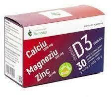 Remedia Calciu + Magneziu + Zinc + Vitamina D3 REMEDIA 30DZ