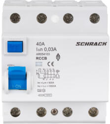 Schrack Technik Schrack Hibaáram kapcsoló AMPARO 10kA 40A, 4 pólusú, 30mA, A (AR054103)