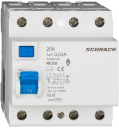 Schrack Technik Schrack Hibaáram kapcsoló AMPARO 10kA 25A, 4 pólusú, 30mA, A (AR052103)