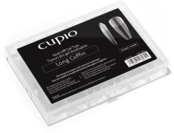 Cupio Tipsuri full nail dizolvabile set 240buc - French Long Coffin