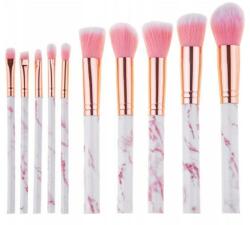 Beauty Design Set pensule de machiaj din marmură, 10 buc. , roz - Beauty Design 10 buc