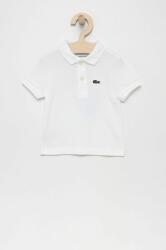 Lacoste gyerek pamut póló fehér, sima - fehér 116