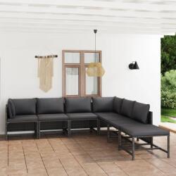 vidaXL 7 részes szürke polyrattan párnákkal 3059764