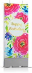 FLATYZ Greetings Happy Birthday Flowers lumanare 6x15 cm
