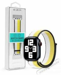 DEVIA ST364655 Apple Watch 38/40/41mm fehér/sárga szövet sport szíj - digitalko