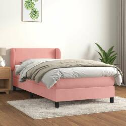 vidaXL rózsaszín bársony rugós ágy matraccal 80 x 200 cm (3127402) - pepita