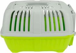 Pratiko fémajtós könnyített műanyag szállítóbox kutyáknak és macskáknak (55 x 36 x 36 cm | Zöld színű | Súlya: 1000 g)